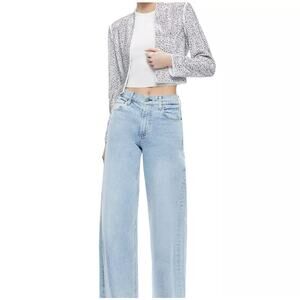 Alice and Olivia Kalia Embellished Open Front Cropped Jacket Size M